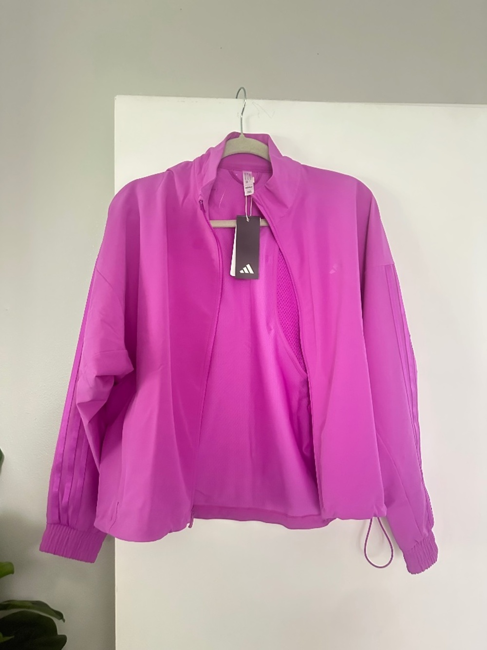 NWT Adidas Pacer Woven Jacket Pink/Purple Size Medium